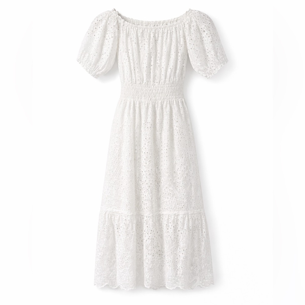 Betsey Johnson Off Shoulder Eyelet Lace Dress White XS - Picture 2 of 12